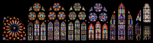Die Glasfenster im Freiburger Münster. Die Glasfenster im Freiburger Münster. Foto: Wikimedia.org/Joergens.mi, CC-BY-SA-3.0 (de)