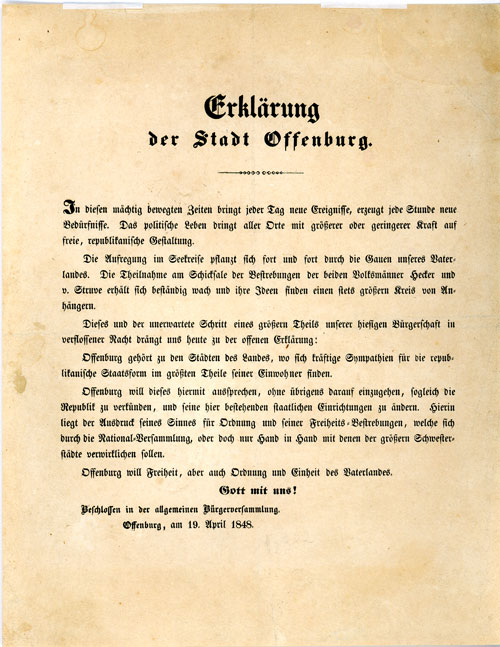 Erklärung der Stadt Offenburg