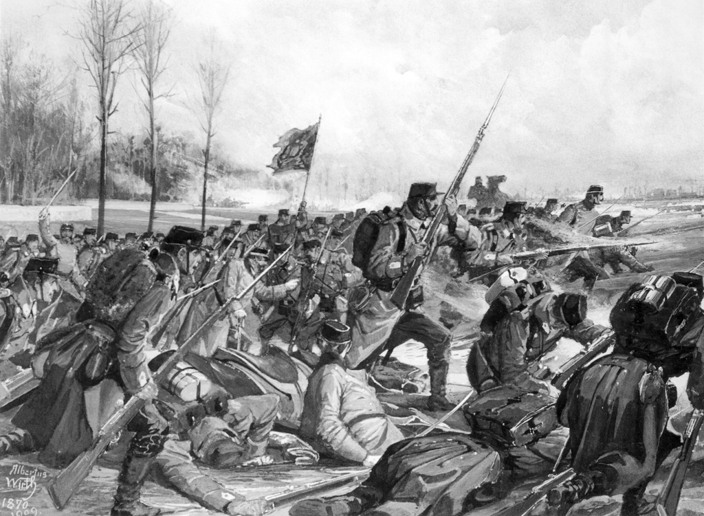 Die Schlacht von Champigny 2. Dezember 1870. Gemälde Albertus Wirth. Quelle: LMZ Baden-Württemberg
