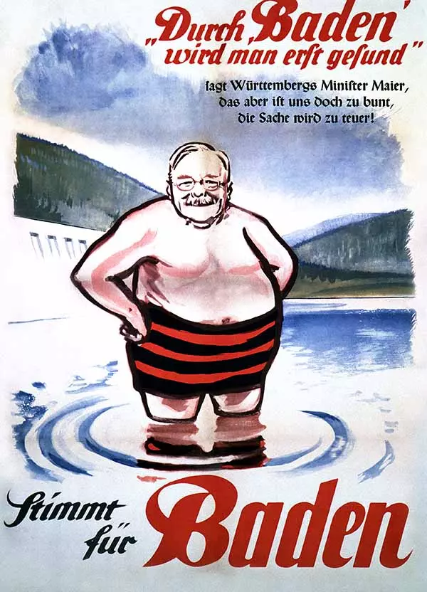 Plakat der Südweststaatgegner. Quelle: LMZ Baden-Württemberg