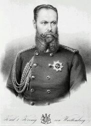König Karl von Württemberg: Lithographie um 1864. Foto: LMZ Baden-Württemberg