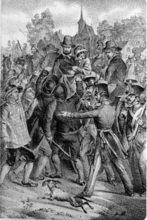 Die Eskortierung der gefangenen Revolutionäre nach Freiburg