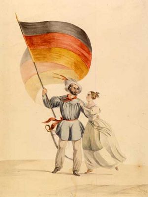 Fahnenträger einer Freischärlergruppe. Foto: Reiss-Engelhorn-Museen Mannheim