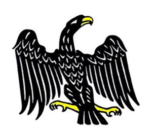 Der schwarze Adler, das preußische Hoheitszeichen der Hohenzollernschen Lande