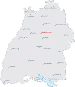 Der Hohenasperg auf der Karte BW