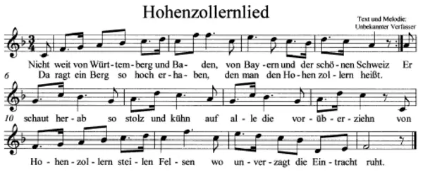 Das Hohenzollernlied.